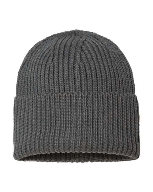 Atlantis Headwear - Sustainable Chunky Rib Cuffed Beanie - OAK