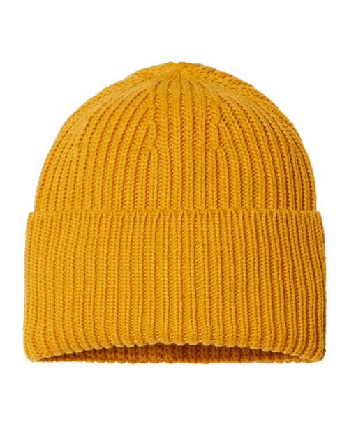 Atlantis Headwear - Sustainable Chunky Rib Cuffed Beanie - OAK