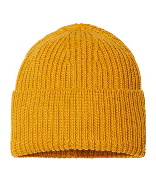 Atlantis Headwear - Sustainable Chunky Rib Cuffed Beanie - OAK