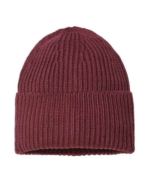 Atlantis Headwear - Sustainable Chunky Rib Cuffed Beanie - OAK