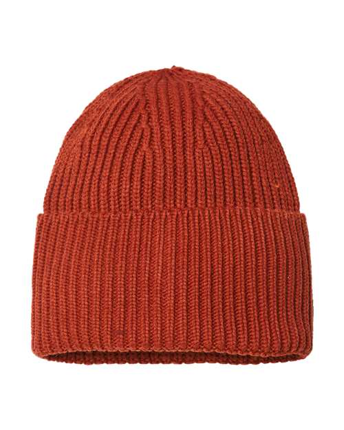 Atlantis Headwear - Sustainable Chunky Rib Cuffed Beanie - OAK