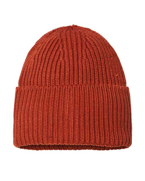 Atlantis Headwear - Sustainable Chunky Rib Cuffed Beanie - OAK