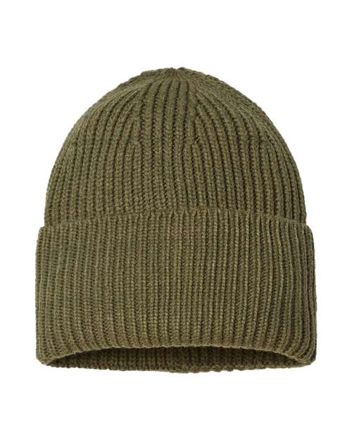 Atlantis Headwear - Sustainable Chunky Rib Cuffed Beanie - OAK