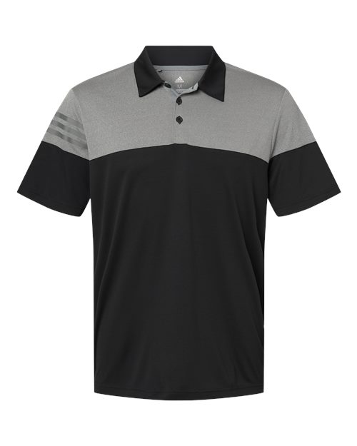 Adidas - Heathered 3-Stripes Colorblocked Polo - A213