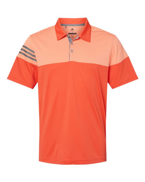 Adidas - Heathered 3-Stripes Colorblocked Polo - A213