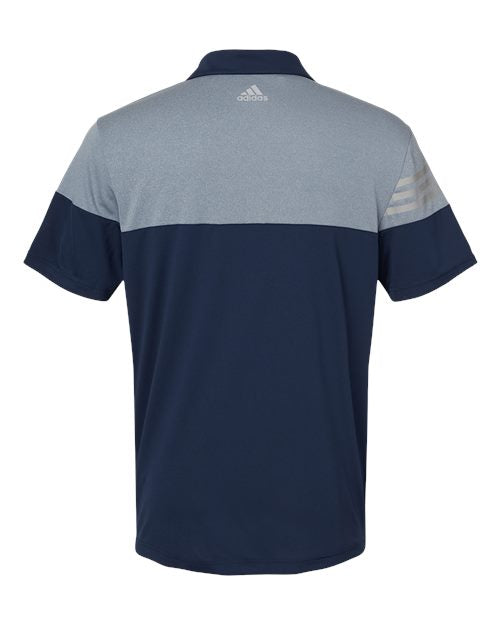 Adidas - Heathered 3-Stripes Colorblocked Polo - A213