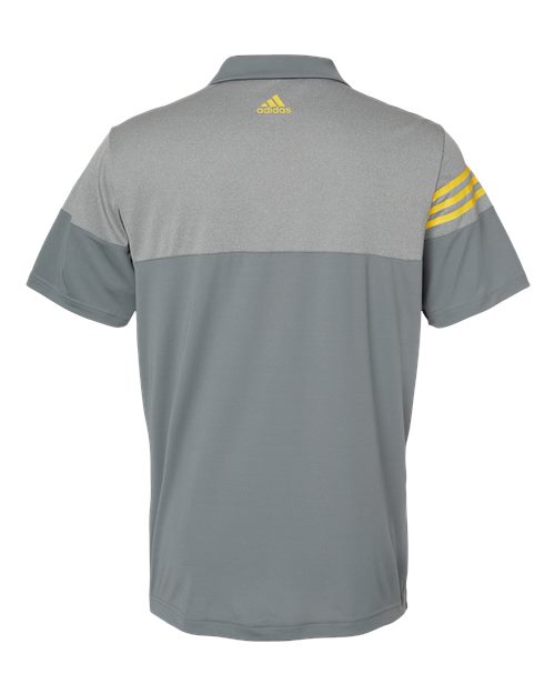 Adidas - Heathered 3-Stripes Colorblocked Polo - A213