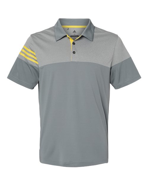 Adidas - Heathered 3-Stripes Colorblocked Polo - A213