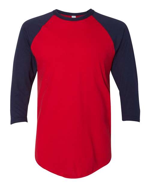 American Apparel - 50/50 Raglan Three-Quarter Sleeve Tee - BB453W