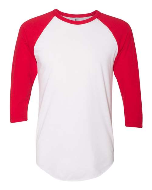 American Apparel - 50/50 Raglan Three-Quarter Sleeve Tee - BB453W