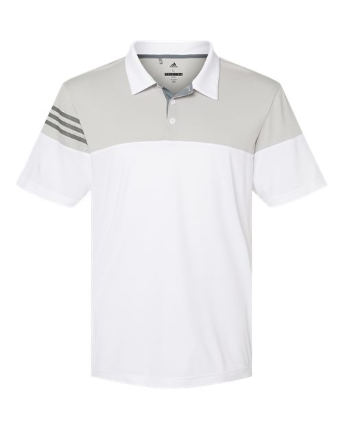 Adidas - Heathered 3-Stripes Colorblocked Polo - A213