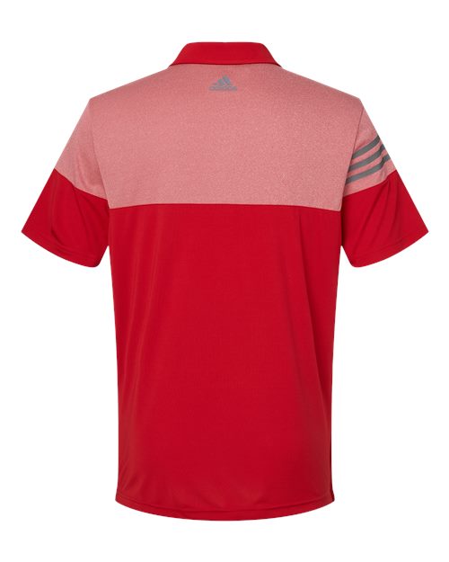 Adidas - Heathered 3-Stripes Colorblocked Polo - A213