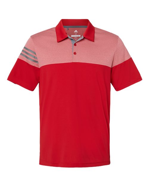 Adidas - Heathered 3-Stripes Colorblocked Polo - A213