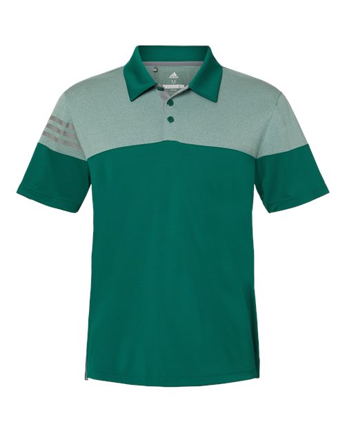 Adidas - Heathered 3-Stripes Colorblocked Polo - A213