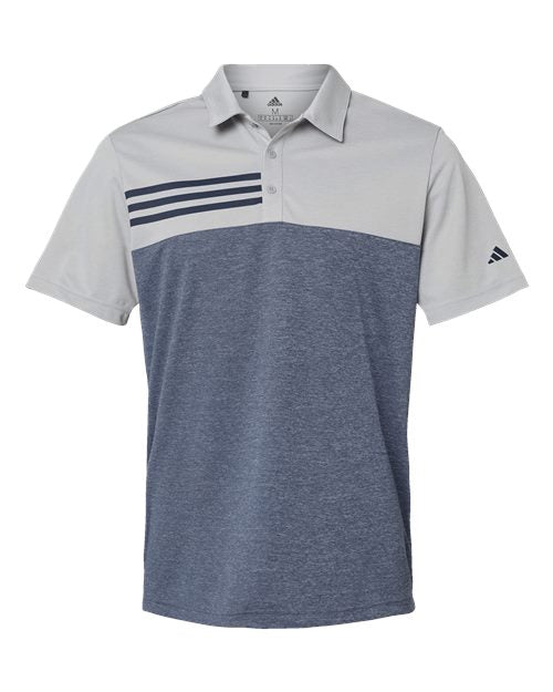 Adidas - Heathered Colorblocked 3-Stripes Polo - A508