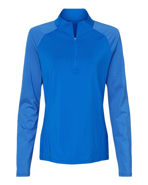 Adidas - Women's Stripe Block Quarter-Zip Pullover - A521