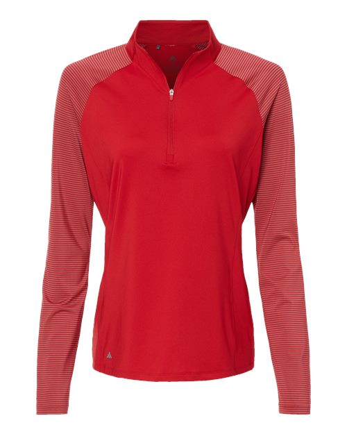 Adidas - Women's Stripe Block Quarter-Zip Pullover - A521