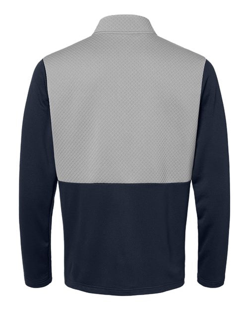 Adidas - Textured Mixed Media Quarter-Zip Pullover - A532